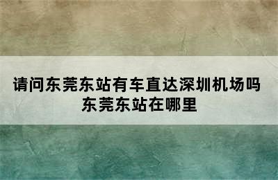 请问东莞东站有车直达深圳机场吗 东莞东站在哪里